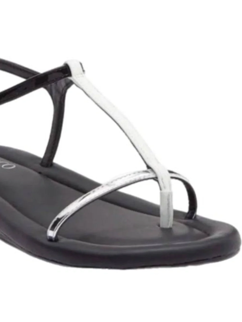Franco Sarto Joela Black White Silver Sandals Size 7.5